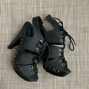 ALDO Black Lace-Up Heels